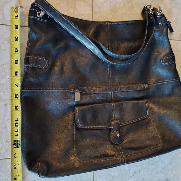 Lauren Conrad LC Black Leather Slouchy Soft Bag - Picture 7 of 14